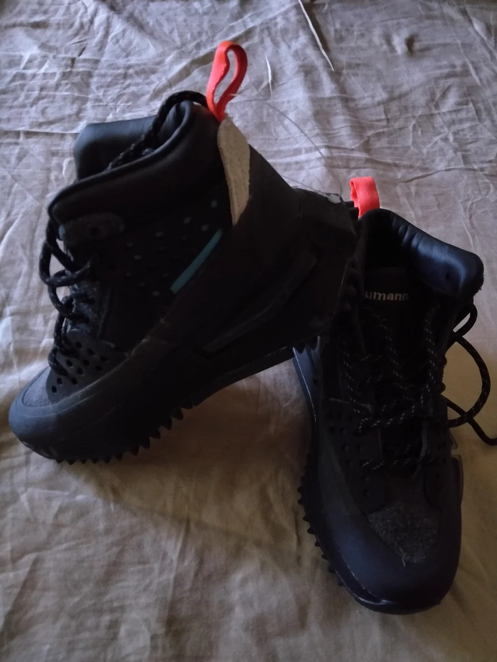 Adidas Humanrace Black Men's Trail Boots with Red Pull Tabs